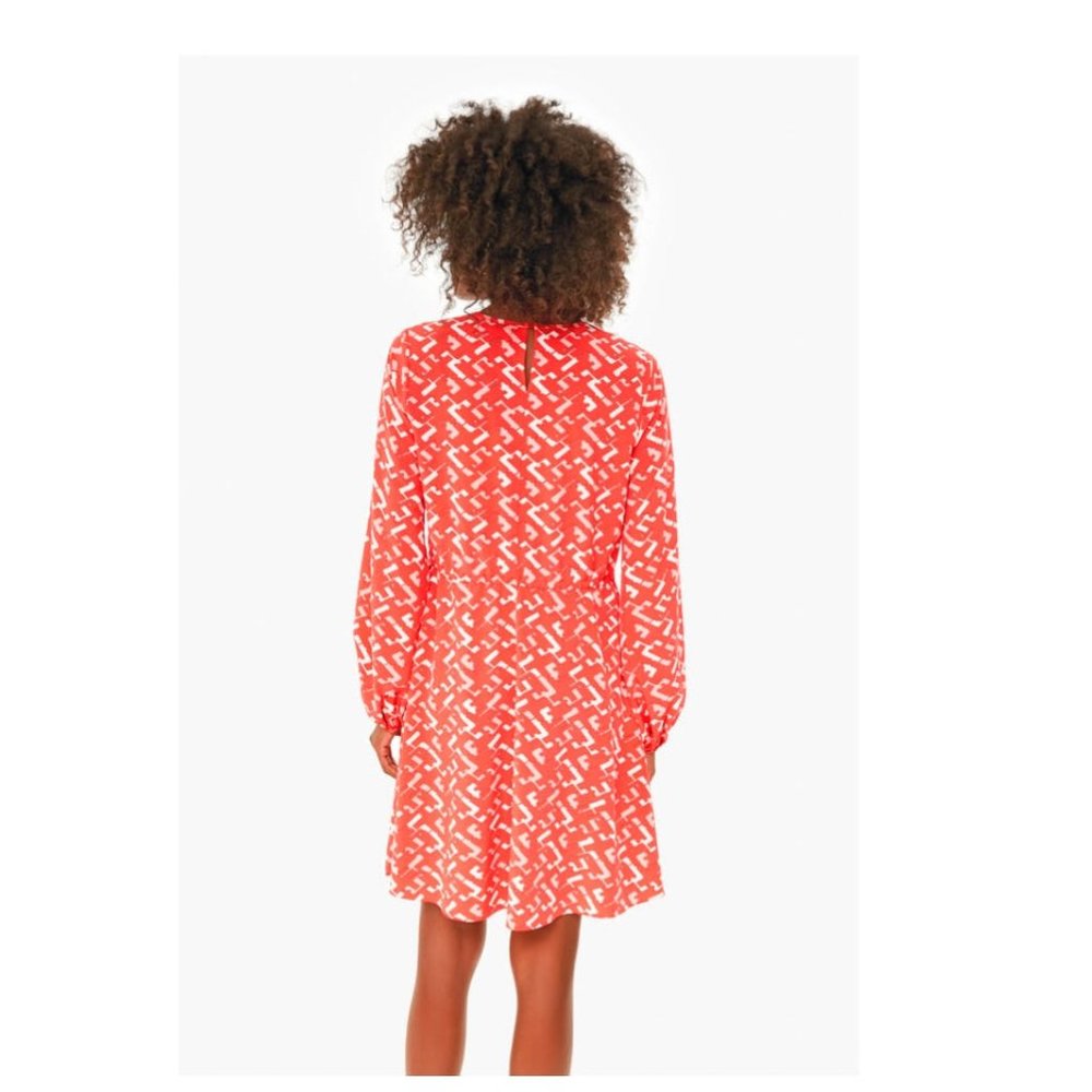 Pomander Place Small Red Chain Colette Long Sleeve Dress EUC - Picture 3 of 9